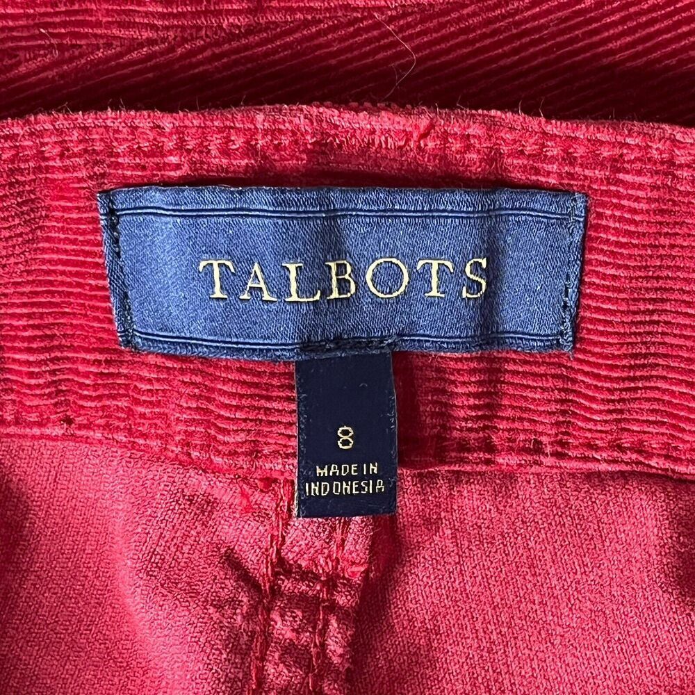 Talbots Heritage Corduroy Pants Women's Size 8 Straight Leg Cotton Stretch Red - Picture 6 of 8